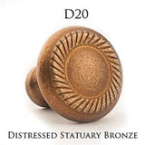 Leather Accented Round Cabinet Pull With Rectangular Posts, Oil Rubbed Bronze x Napoli Pitch Brown Leather