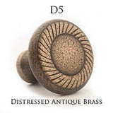 Leather Accented Round Cabinet Pull With Straight Posts, Oil Rubbed Bronze x Woven Fudge Leather