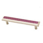 Colonial Bronze - Leather Accented Rectangular, Beveled Cabinet Pull With Straight Posts, Matte Satin Brass x Shagreen Caviar Leather - Matte Satin Brass