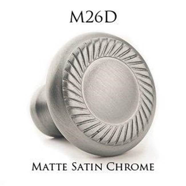 Leather Accented Round Cabinet Knob With Straight Post, Matte Pewter x Royal Hide Flame Leather