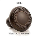6'' center-to-center, 8'' overall, 0.75'' Hexagonal, beveled Cabinet Pull, Door Pull with flared posts hand finished in Satin Bronze