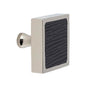 Colonial Bronze - Leather Accented Square Cabinet Knob With Flared Post, Weathered Brass x Royal Hide Rum Leather - Weathered Brass
