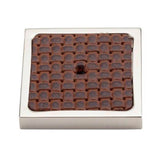 Colonial Bronze - Leather Accented Round Appliance Pull, Door Pull, Shower Door Pull, Towel Bar With Straight Posts, Matte Graphite x Woven Fudge Leather - Matte Graphite