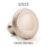 6'' center-to-center, 8'' overall, 0.75'' Hexagonal, beveled Cabinet Pull, Door Pull with flared posts hand finished in Satin Bronze