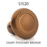 Leather Accented Round Cabinet Pull With Straight Posts, Oil Rubbed Bronze x Artisan Saddlebag Leather
