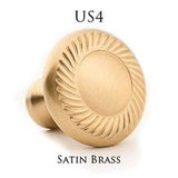 6'' center-to-center, 8'' overall, 0.75'' Hexagonal, beveled Cabinet Pull, Door Pull with flared posts hand finished in Satin Bronze