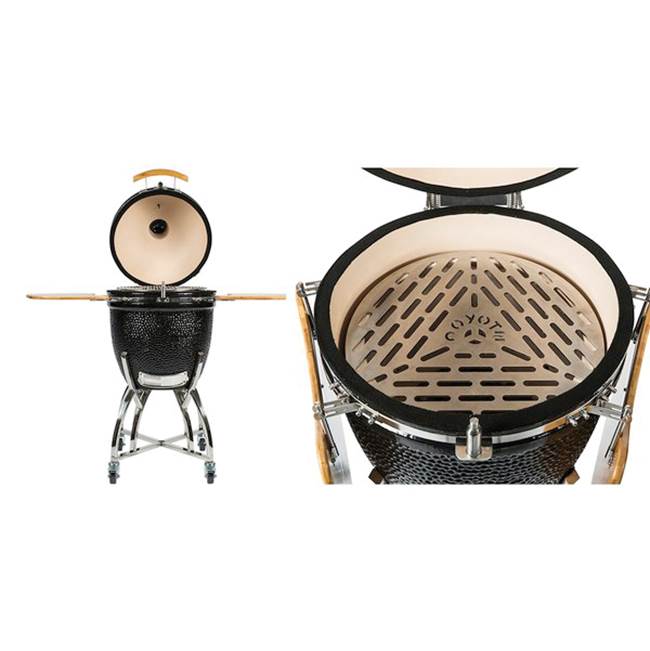 Smoker with Stand and Side Shelves