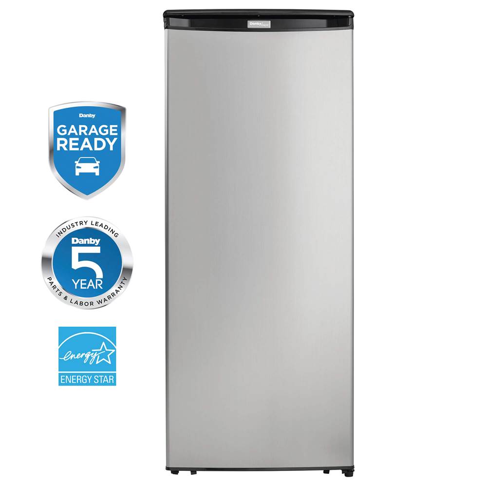 Danby - Upright Freezer - Black,Stainless Steel