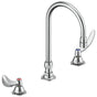 Delta Commercial - Commercial 23C6: Two Handle Widespread Bathroom Faucet with Gooseneck Spout - Less Pop-Up - Chrome