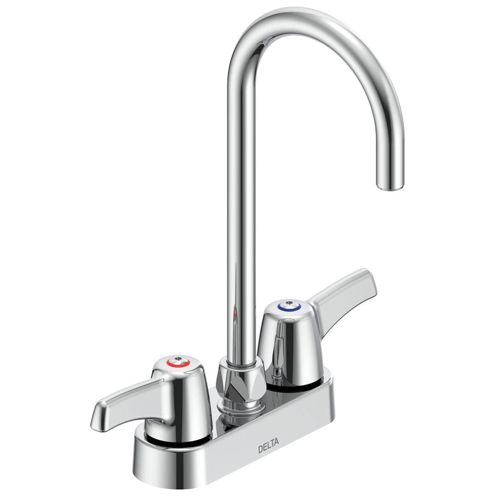 Delta Commercial - Commercial 27C4 / 27C5 / 27C6: Two Handle 4'' Deck Mount Faucet - Chrome