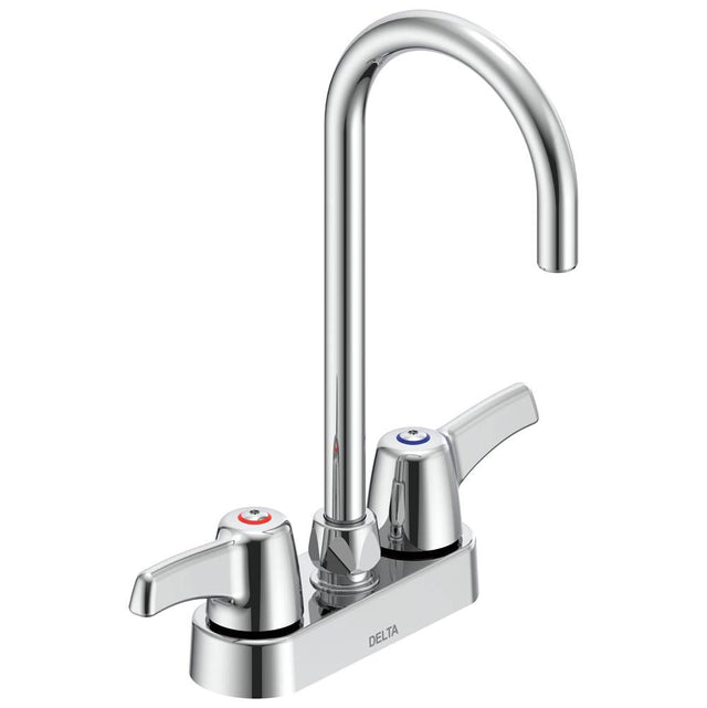 Delta Commercial - Commercial 27C4 / 27C5 / 27C6: Two Handle 4'' Deck Mount Faucet - Chrome