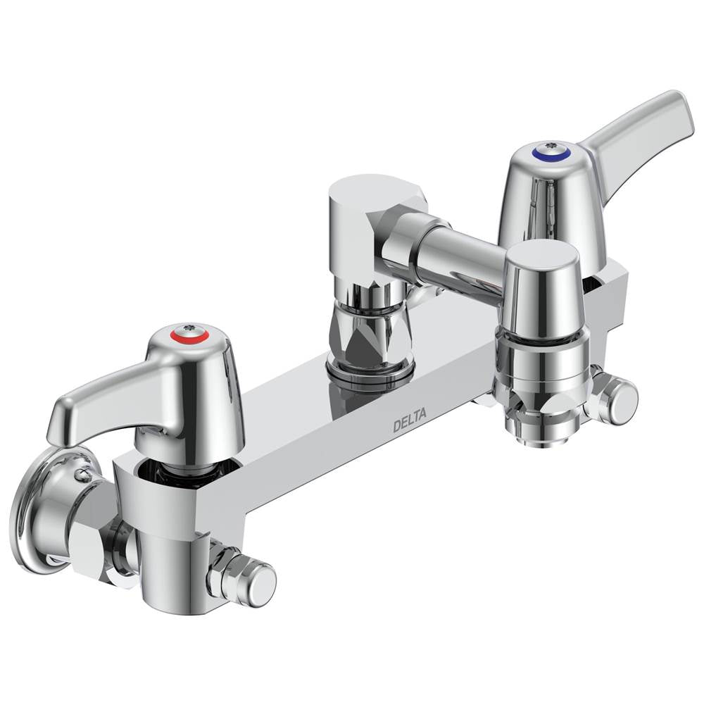Delta Commercial - Commercial 28C2: Two Handle 8'' Wall Mount Service Sink Faucet - Chrome