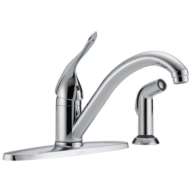 Delta Commercial - Commercial HDF: Single Handle Kitchen Faucet with Spray - Chrome
