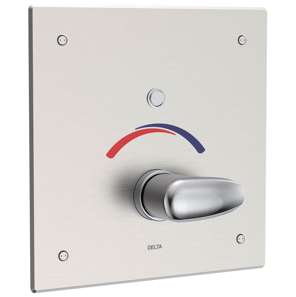 Delta Commercial - Commercial 860T: Electronic Shower Trim with Push Button Activator- Hardwire - Chrome