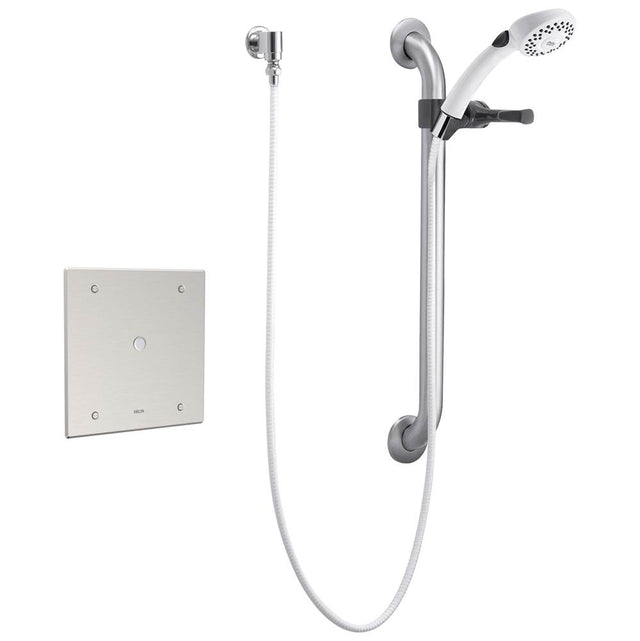 Delta Commercial - Commercial 860T: Electronic Shower Trim with Push Button Activator- Hardwire - Chrome