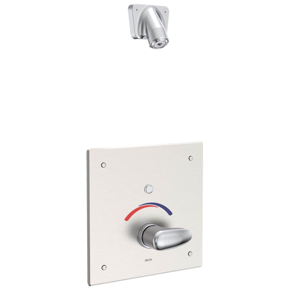 Delta Commercial - Commercial 860T: Electronic Shower Trim with Push Button Activator- Hardwire - Chrome