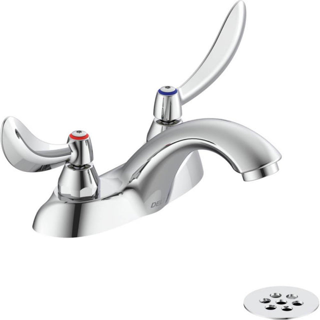 Delta Commercial - Commercial 21C: Two Handle Centerset Bathroom Faucet with Grid Strainer - Chrome