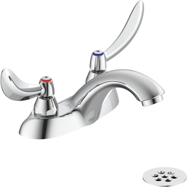 Delta Commercial - Commercial 21C: Two Handle Centerset Bathroom Faucet with Grid Strainer - Chrome