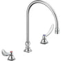 Delta Commercial - Commercial 23C6: Two Handle Widespread Bathroom Faucet with Gooseneck Spout - Less Pop-Up - Chrome