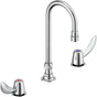 Delta Commercial - Commercial 23C6: Two Handle Widespread Bathroom Faucet with Gooseneck Spout - Less Pop-Up - Chrome
