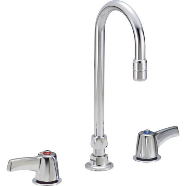 Delta Commercial - Commercial 23C6: Two Handle Widespread Bathroom Faucet with Gooseneck Spout - Less Pop-Up - Chrome