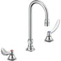Delta Commercial - Commercial 23C6: Two Handle Widespread Bathroom Faucet with Gooseneck Spout - Less Pop-Up - Chrome