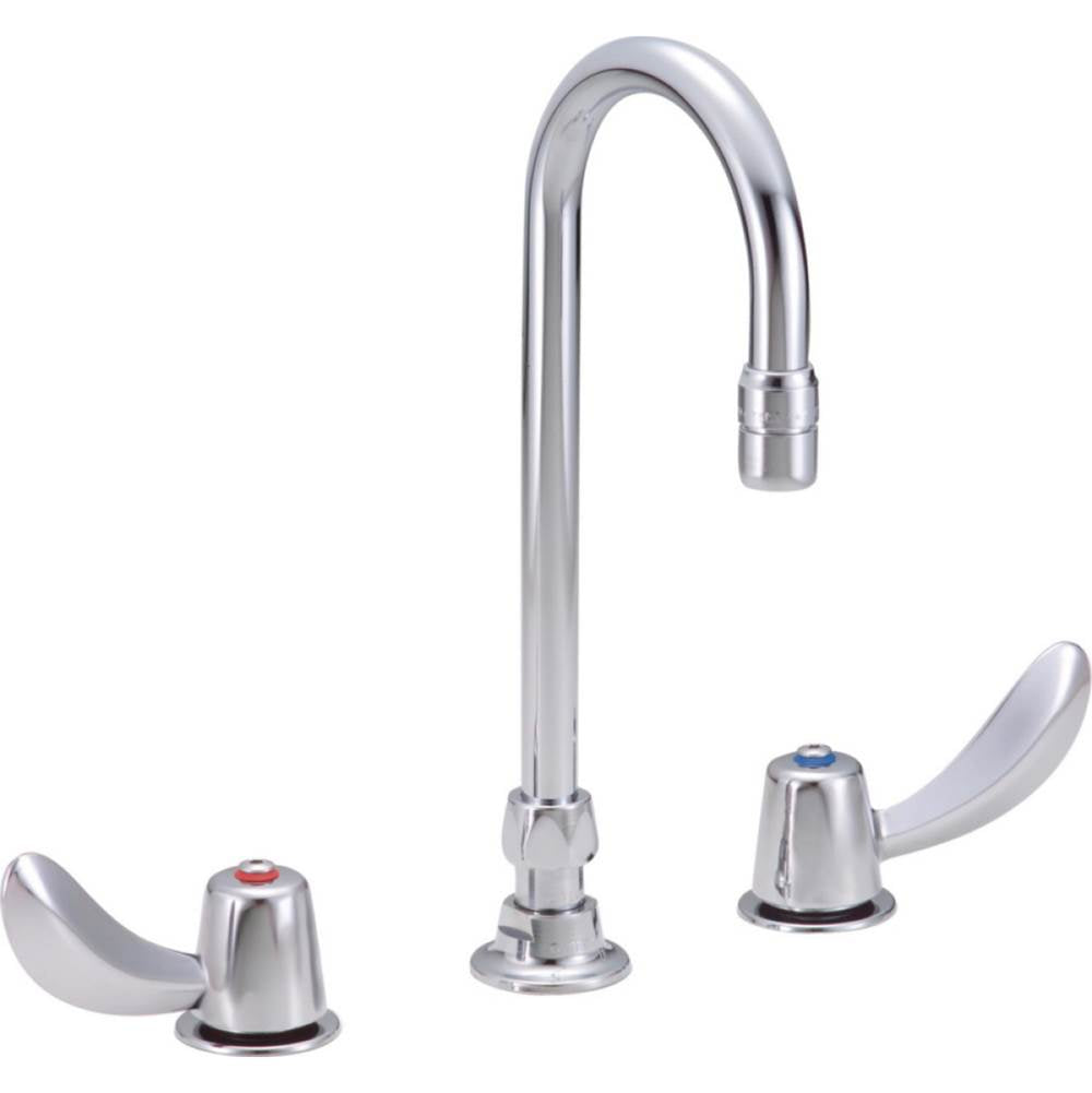 Delta Commercial - Commercial 23C6: Two Handle Widespread Bathroom Faucet with Gooseneck Spout - Less Pop-Up - Chrome