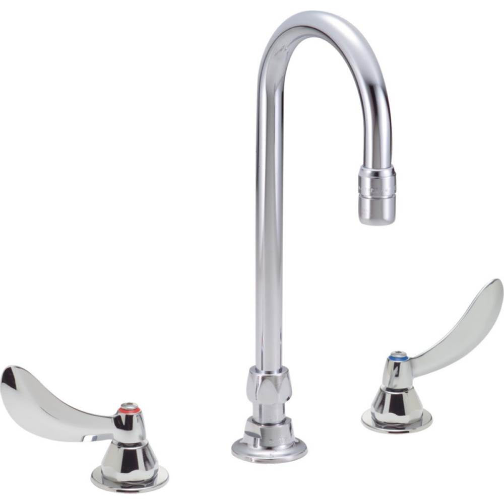 Delta Commercial - Commercial 23C6: Two Handle Widespread Bathroom Faucet with Gooseneck Spout - Less Pop-Up - Chrome