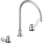 Delta Commercial - Commercial 23C6: Two Handle Widespread Bathroom Faucet with Gooseneck Spout - Less Pop-Up - Chrome