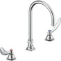 Delta Commercial - Commercial 23C6: Two Handle Widespread Bathroom Faucet with Gooseneck Spout - Less Pop-Up - Chrome