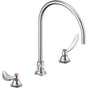 Delta Commercial - Commercial 23C6: Two Handle Widespread Bathroom Faucet with Gooseneck Spout - Less Pop-Up - Chrome