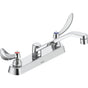 Delta Commercial - Commercial 26C3: Two Handle 8'' Cast Deck Mount Faucet - Chrome