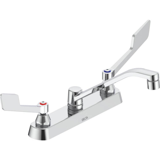 Delta Commercial - Commercial 26C3: Two Handle 8'' Cast Deck Mount Faucet - Chrome