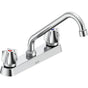 Delta Commercial - Commercial 26C3: Two Handle 8'' Cast Deck Mount Faucet - Chrome