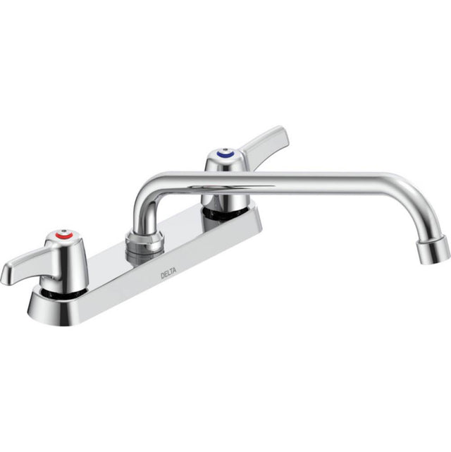 Delta Commercial - Commercial 26C3: Two Handle 8'' Cast Deck Mount Faucet - Chrome
