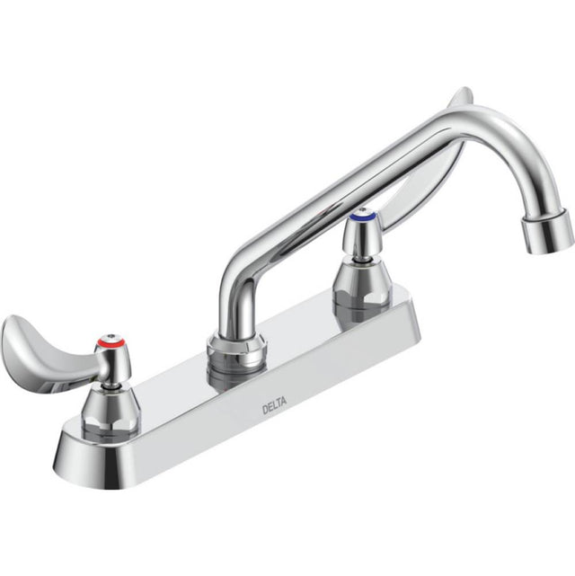 Delta Commercial - Commercial 26C3: Two Handle 8'' Cast Deck Mount Faucet - Chrome