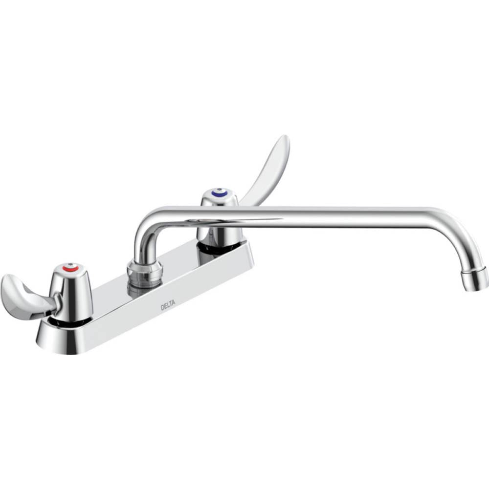 Delta Commercial - Commercial 26C3: Two Handle 8'' Cast Deck Mount Faucet - Chrome