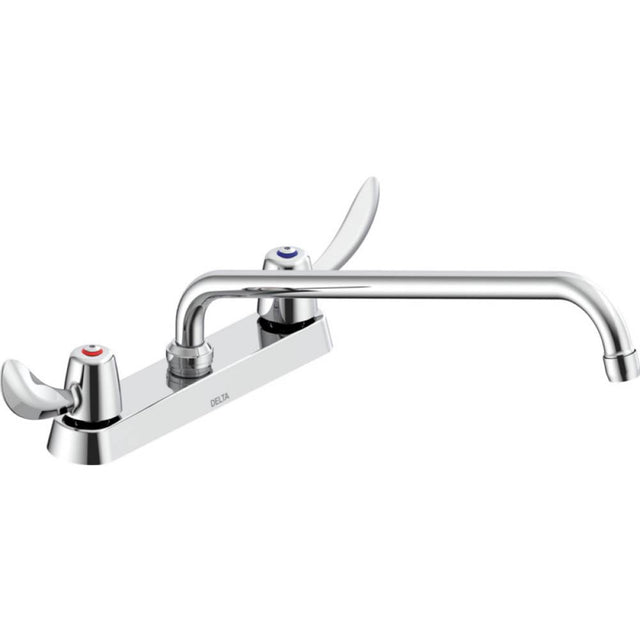 Delta Commercial - Commercial 26C3: Two Handle 8'' Cast Deck Mount Faucet - Chrome
