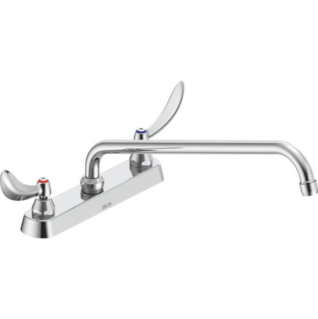 Delta Commercial - Commercial 26C3: Two Handle 8'' Cast Deck Mount Faucet - Chrome