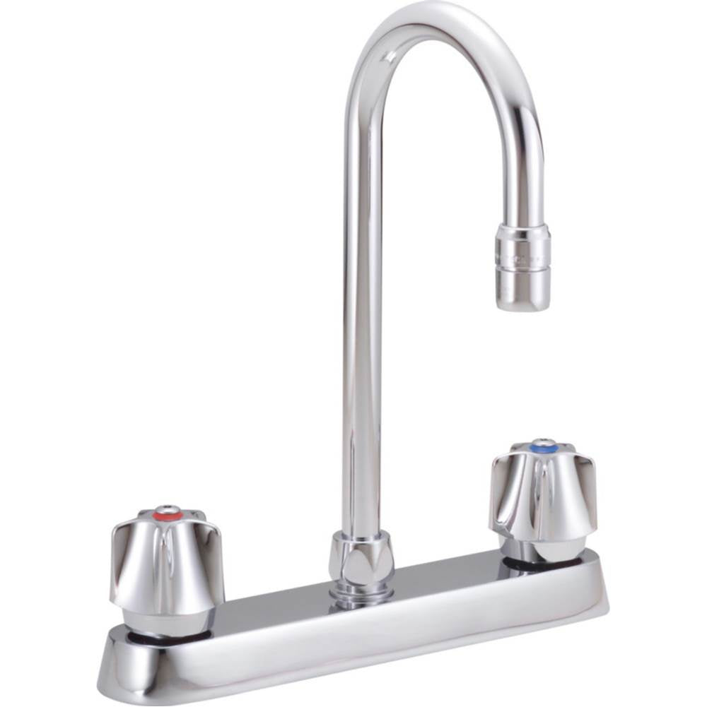 Delta Commercial - Commercial 26C3: Two Handle 8'' Cast Deck Mount Faucet - Chrome