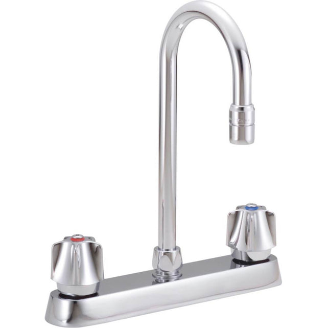 Delta Commercial - Commercial 26C3: Two Handle 8'' Cast Deck Mount Faucet - Chrome