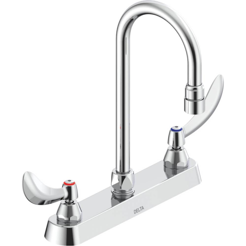 Delta Commercial - Commercial 26C3: 8'' Cast Deck Mount Faucet - Chrome