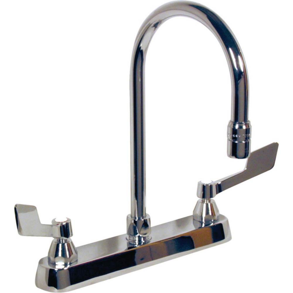 Delta Commercial - Commercial 26C3: Two Handle 8'' Cast Deck Mount Faucet - Chrome