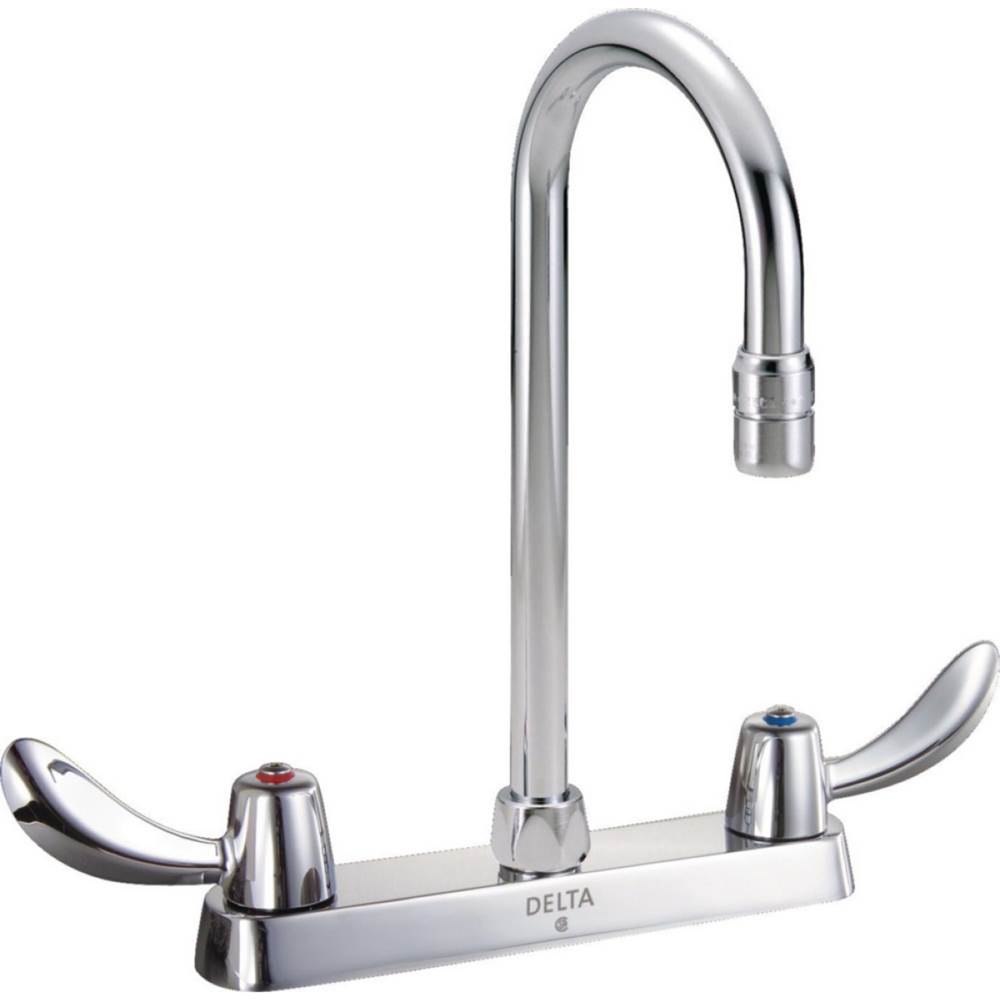 Delta Commercial - Commercial 26C3: 8'' Cast Deck Mount Faucet - Chrome