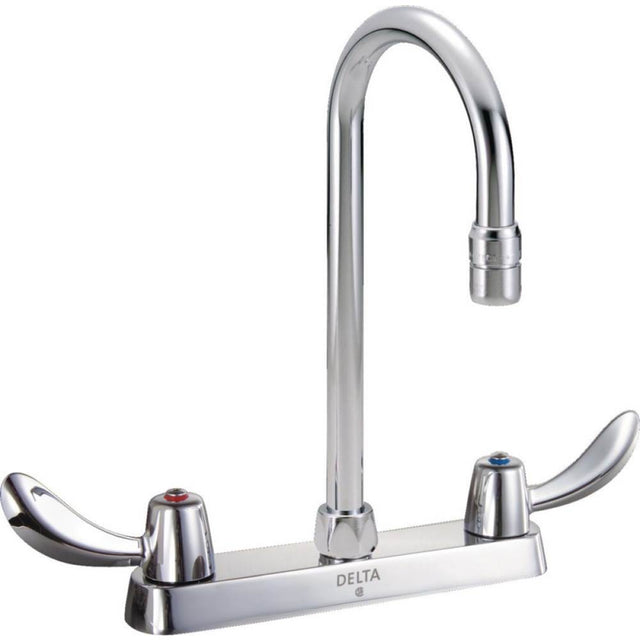 Delta Commercial - Commercial 26C3: 8'' Cast Deck Mount Faucet - Chrome