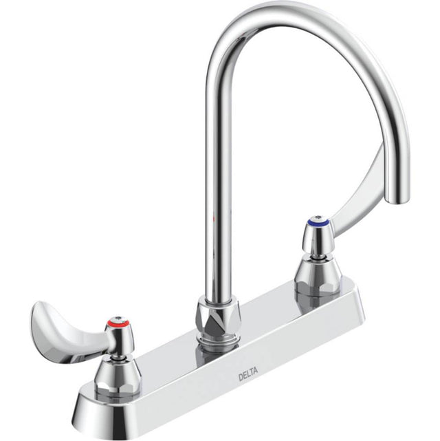Delta Commercial - Commercial 26C3: Two Handle 8'' Cast Deck Mount Faucet - Chrome