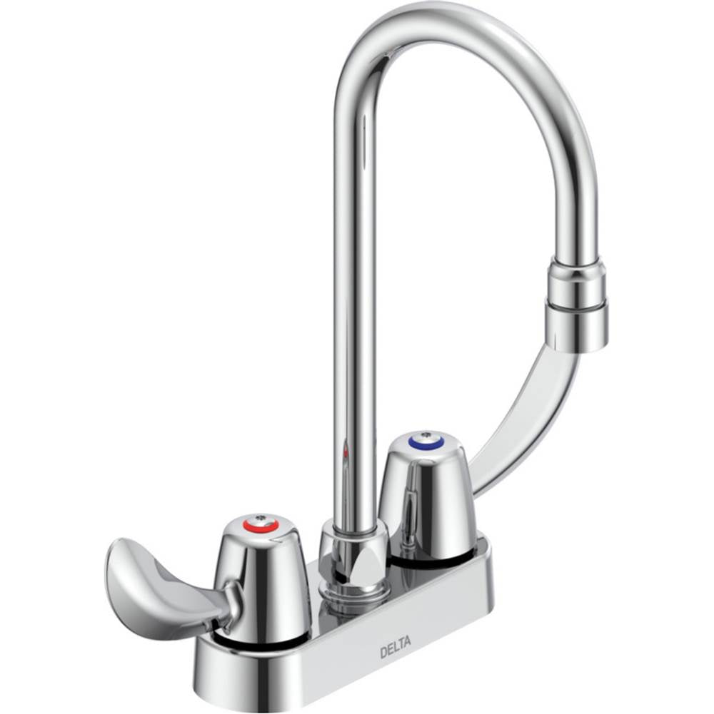 Delta Commercial - Commercial 27C4 / 27C5 / 27C6: Two Handle 4'' Deck Mount Faucet - Chrome