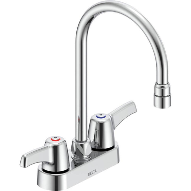 Delta Commercial - Commercial 27C4 / 27C5 / 27C6: Two Handle 4'' Deck Mount Faucet - Chrome