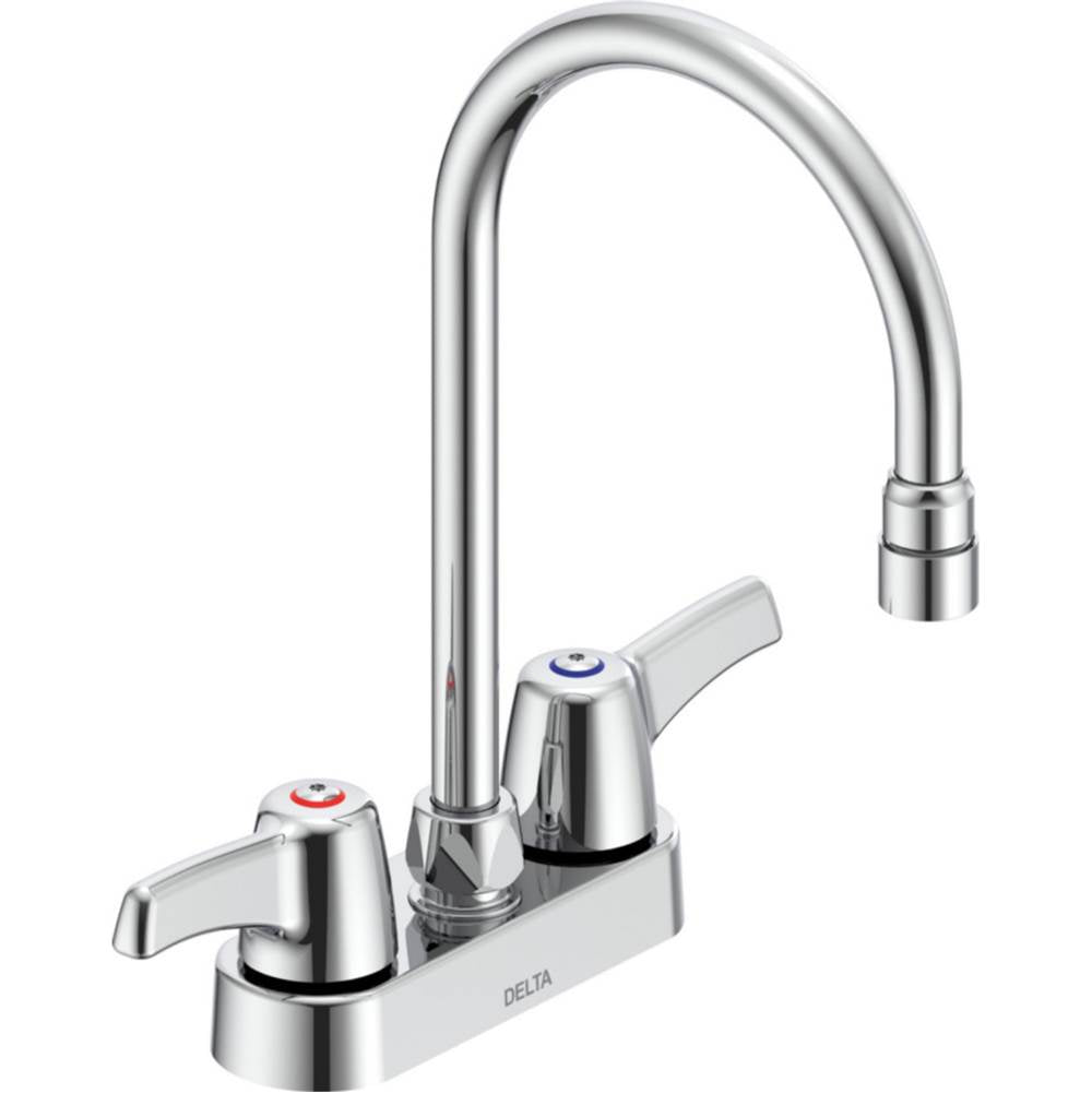 Delta Commercial - Commercial 27C4 / 27C5 / 27C6: Two Handle 4'' Deck Mount Faucet - Chrome