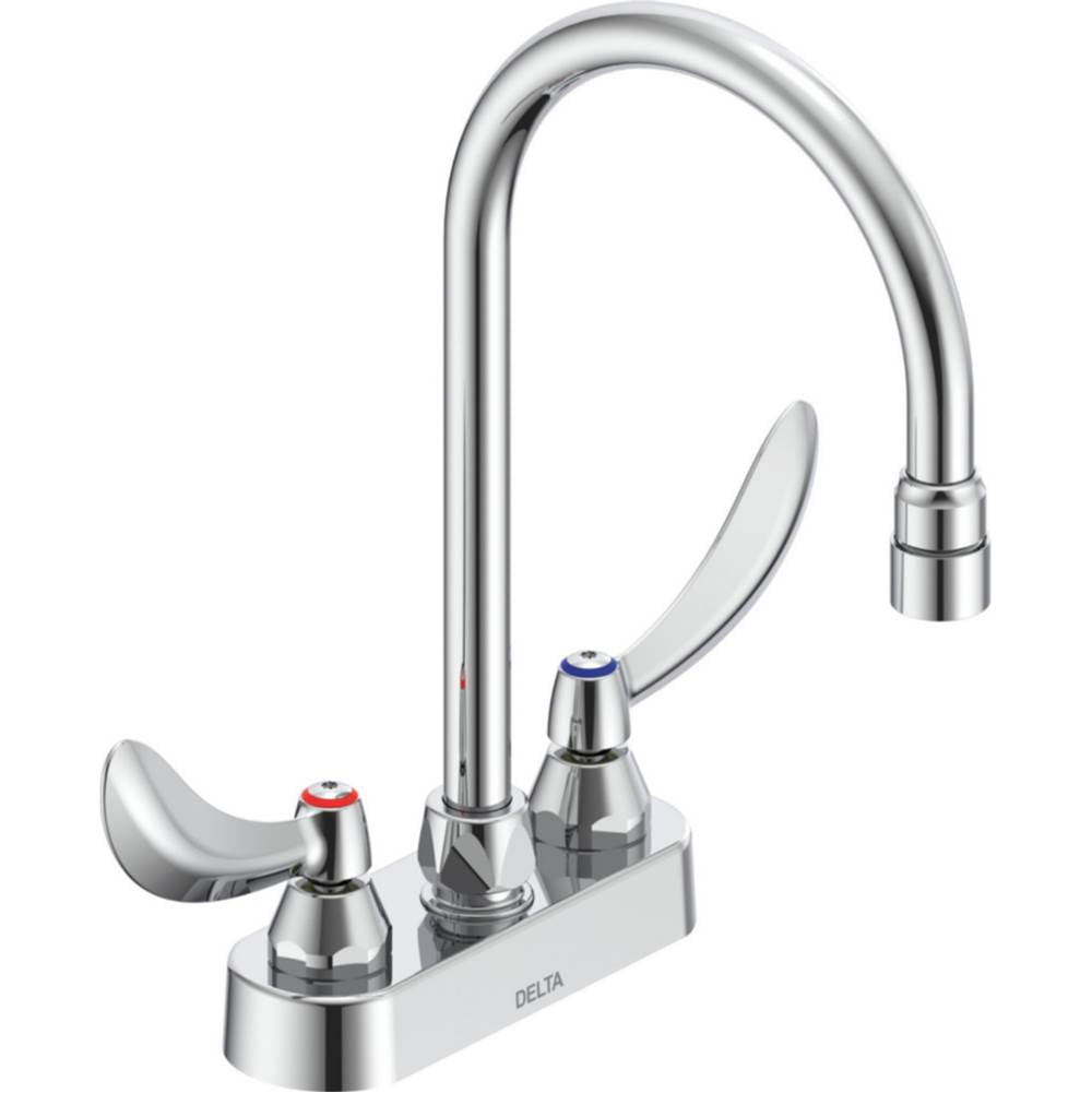 Delta Commercial - Commercial 27C4 / 27C5 / 27C6: Two Handle 4'' Deck Mount Faucet - Chrome